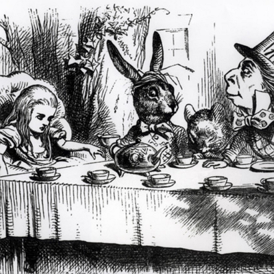 The Mad Hatter's tea party.